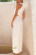 Sleeveless Tie Neck Cut Out Waist Wide Leg Jumpsuit