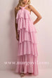 Margovil Sleeveless Open Back Ruffle Layered Maxi Dress