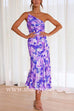 Margovil One Shoulder High Waist Mermaid Floral Cami Dress