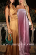 Margovil Strapless Tube Gradient Ombre Satin Maxi Party Dress