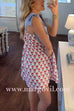 Margovil Striped Tie Shoulder Floral Print Mini Cami Dress