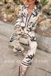 Margovil Wide Leg Reef Print Satin Pants