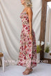 Spaghetti Strap Drop Waist Floral Print Maxi Dress