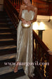 V Neck Strapless Pleated Maxi Party Dress