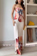 Chic Strapless Tube Floral Print Maxi Party Dress