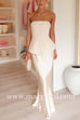 Strapless Tube Solid Flare Top