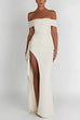 Margovil Off Shoulder High Slit Maxi Party Dress