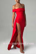 Margovil Off Shoulder High Slit Maxi Party Dress