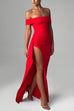 Margovil Off Shoulder High Slit Maxi Party Dress