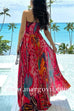 Spaghetti Strap High Waist Printed Maxi Vacation Dress