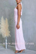 Halter Back Slit Ruched Waist Bodycon Maxi Dress