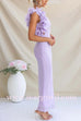 One Shoulder Frill Trim Cut Out Meriden Maxi Dress