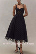 Margovil V Neck Mesh Polka Dot A-line Midi Cami Dress