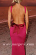 Margovil Sleeveless Bow Open Back Bodycon Maxi Dress