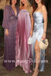 Margovil Strapless Tube Gradient Ombre Satin Maxi Party Dress