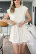 Cap Sleeves Drawstring Waist Pocketed Romper
