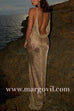 Cowl Backless Glitter Maxi Cami Party Dress