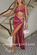 Margovil Crop Cami Top and Cut Out Ruched Maxi Skirt Set