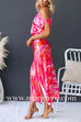 One Shoulder Tie Waist Slit Tie Dye Maxi Dress