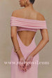 Margovil Off Shoulder Back Cut Out Ruffle Slit Maxi Dress