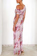 Asymmetric One Shoulder Ruched Waist Print Maxi Dress