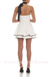 Margovil Strapless Scallop Lace Trim Ruffle Mini Dress