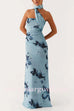 Margovil Strapless Tube Floral Print Bodycon Maxi Dress