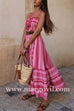 Margovil Crochet Top Printed Flowy Ruffle Maxi Cami Dress
