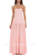 Strapless Drop Waist Gingham Maxi Dress