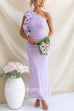 One Shoulder Frill Trim Cut Out Meriden Maxi Dress