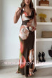 Cowl Neck Sleeveless Printed Maxi Dress