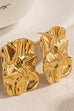 Margovil Textured Gold Rectangle Stud Earrings