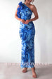 Margovil Ruffle One Shoulder Floral Print Bodycon Maxi Dress