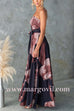 Strapless Tie Waist Floral Print Flowy Maxi Dress