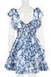 Margovil Bow Shoulder Floral Print A-line Mini Cami Dress