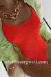 Margovil Low Back High Cut Crinkle One Piece Swimsuit