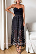 Margovil Elastic High Waist Hollow Out Boho Fringe Maxi Skirt