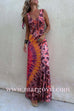 Scoop Neck Sleeveless Tie Dye Maxi Dress