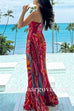 Spaghetti Strap High Waist Printed Maxi Vacation Dress
