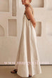 Margovil Adjustable Strap Backless Cotton Linen Maxi Dress