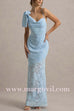 Margovil Sleeveless Bow Shoulder Flare Maxi Dress