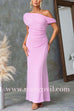 Asymmetric One Shoulder Ruched Wrap Maxi Dress