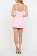 U Neck Sleeveless Ruched Bubble Mini Dress