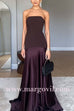 Margovil Strapless Satin Patchwork Flare Maxi Dress