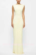 Boat Neck Sleeveless Bodycon Fishtail Maxi Dress