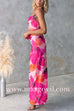 Backless Lace-up Floral Print Bodycon Maxi Cami Dress