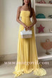 Margovil Spaghetti Strap Back Cut Out Pleated Maxi Dress