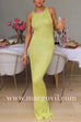 Margovil U Neck Sleeveless Sequin Bodycon Maxi Dress