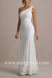One Shoulder Sleeveless Floral Lace Maxi Dress