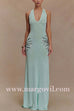 V Neck Sleeveless Open Back Knit Maxi Dress with Sequin